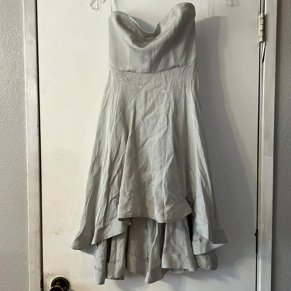 Keepsake the Label With You Dress Pale Gray Strapless Revolve Asymmetric - Picture 3 of 11